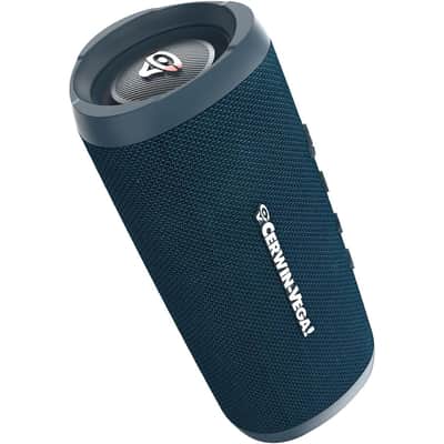 CERWIN-VEGA! Vega Mini Bluetooth Speaker, VMBLU Powerful Bass,Portable Speakers,Water Resistant Bluetooth Speaker, Wireless Speakers for Travel, Home, and Outdoor Use – Blue image 1