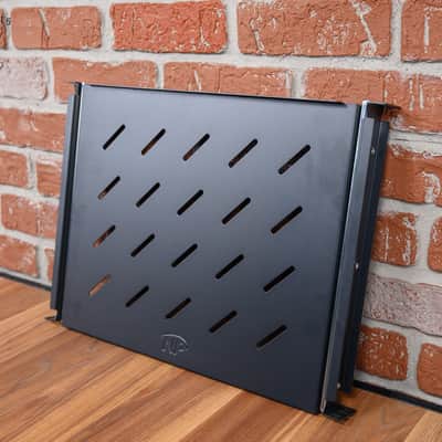 Navepoint 350mm 4-Post 1U Vented Rack Sliding Shelf Black image 3