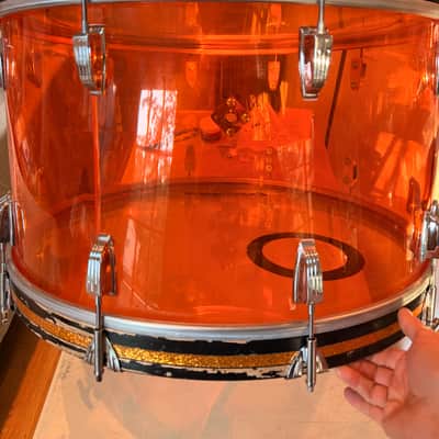 Grail Alert! Vintage 1970’s Ludwig Vistalite 14 x 26 Bass Drum in Amber image 7
