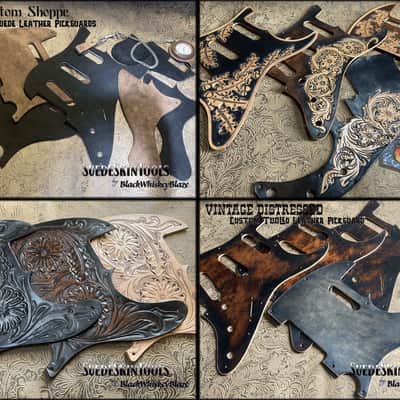 Custom Tooled Leather Pickguard fits Fender Telecaster Tele or Esquire image 4