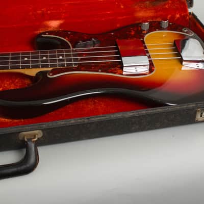 Fender Precision Bass Solid Body Electric Bass Guitar (1963), ser. #92338, black tolex hard shell case. image 15