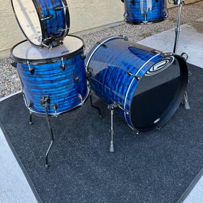 OCDP Venice - Blue Onyx 4 piece drum set Bass toms snare image 3