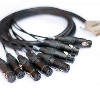Mogami Multicore DB25 D-Sub Analog Tascam Loom Black to Neutrik NC3FXX XLR Female 1 Meter Long image 4