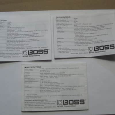 Boss original INSTRUCTIONS for GE-7, CS-3, and NS-2 (NO pedals, NO boxes, NO other items) 2010s (copyright years, 2010, 2015, and 2016) - white matte paper - black print, black graphic image 4