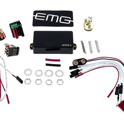 EMG 85X Active Humbucker Pickup~19mm Long Shaft Pots~Solderless Kit~Black~Alnico V~USA~New image 1