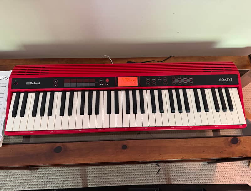 Roland GO:KEYS GO-61K 61-Key Keyboard Red w/ Power Supply & Manual Tested image 1
