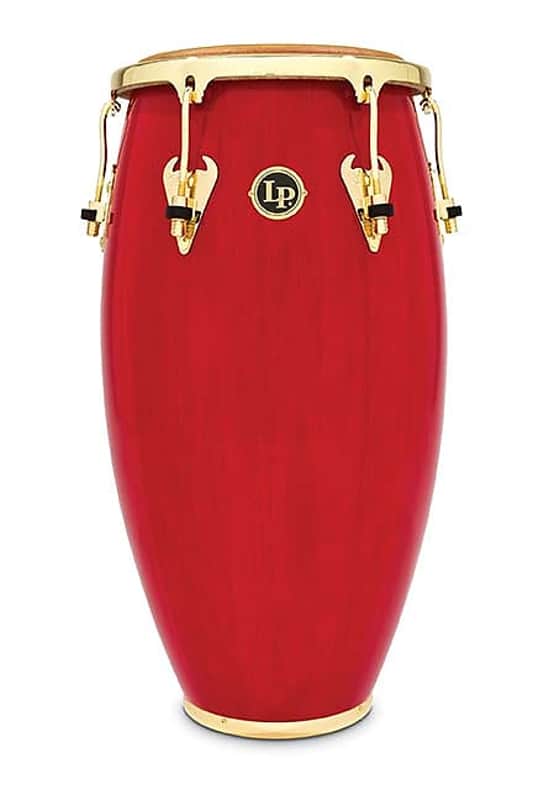 Latin Percussion M752S-RW Matador Wood 11 3/4  Conga Drum, Red Comfort Curve Gold Hardware image 1