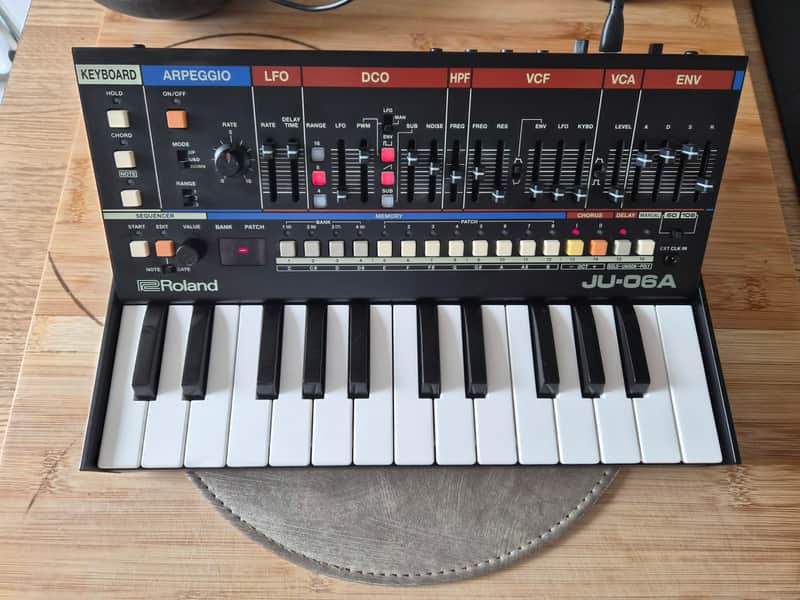 Roland JU-06A Boutique Series Synthesizer Module with K-25m Keyboard 2019 - Present - Black image 1