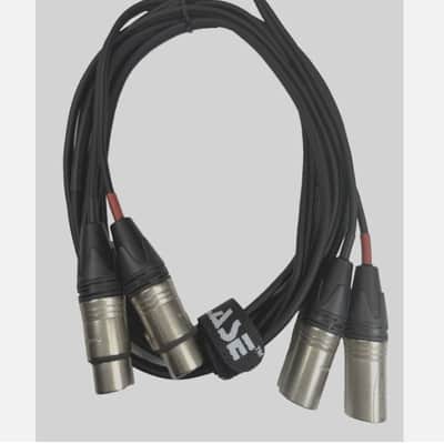 LASE 12 Ft Dual Microphone Cable w Genuine NEUTRIK NC3MXX 3Pin XLR M - NC3FXXX F image 5