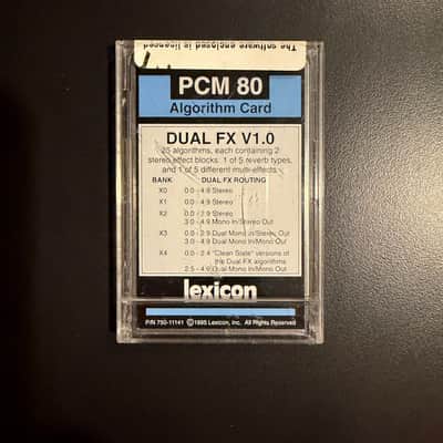 Lexicon PCM 80 Dual FX V1.0 Effects Expansion Memory Algorithm Card image 5