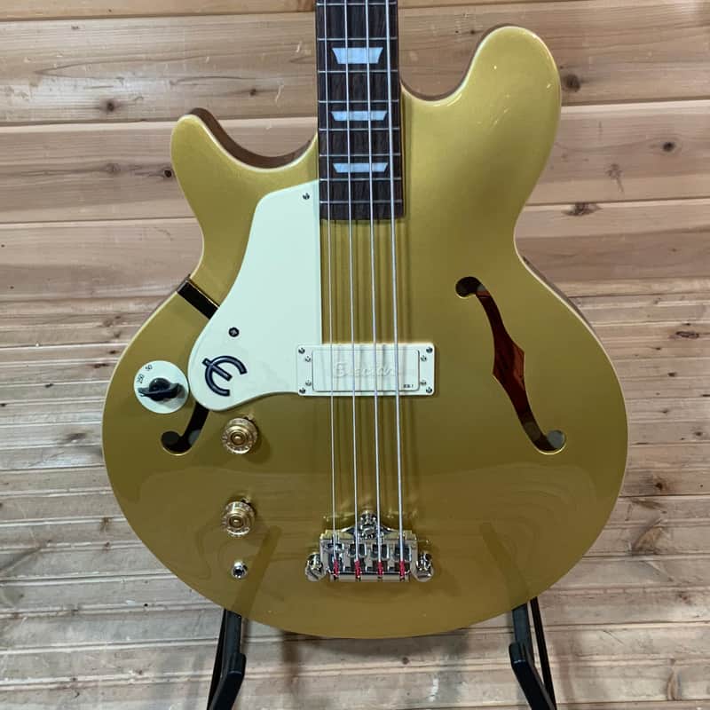 Epiphone Jack Casady Left-Handed Electric Bass Guitar - Metallic Gold image 1