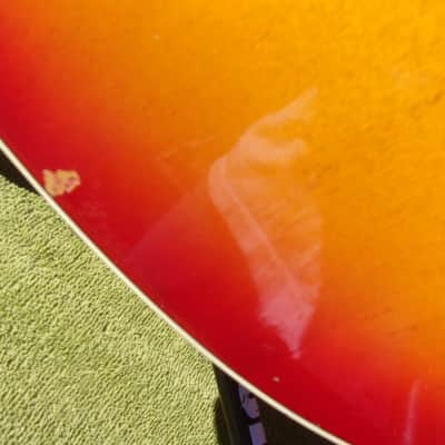 Memphis, set neck, single cut (LP copy), MIJ, 1970's, cherry sunburst, Duncans, case, volute, CIPOLLINA image 11