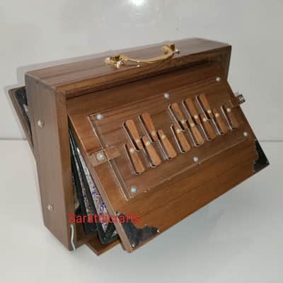 Sarathi 12x9x3 in. Shruti Box Teak Wood C3 to C4 Wood Keys 440Hz Sur Pete With Bag 2024 - Teak Wood image 5