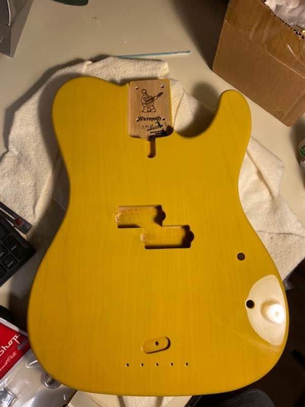 Warmoth  Custom Tele Bass Body 2022 - Butterscotch and Hardware image 1