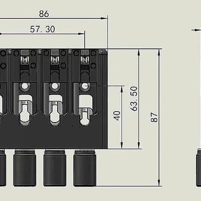 Black 4 String Headless Bass Adjustable Strings Bridge System image 6