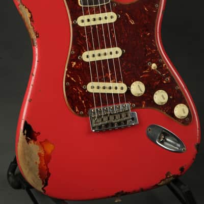 Fender Custom Shop LTD 60s Bound Neck Heavy Relic Stratocaster - Fiesta Red over Three Tone Sunburst image 5