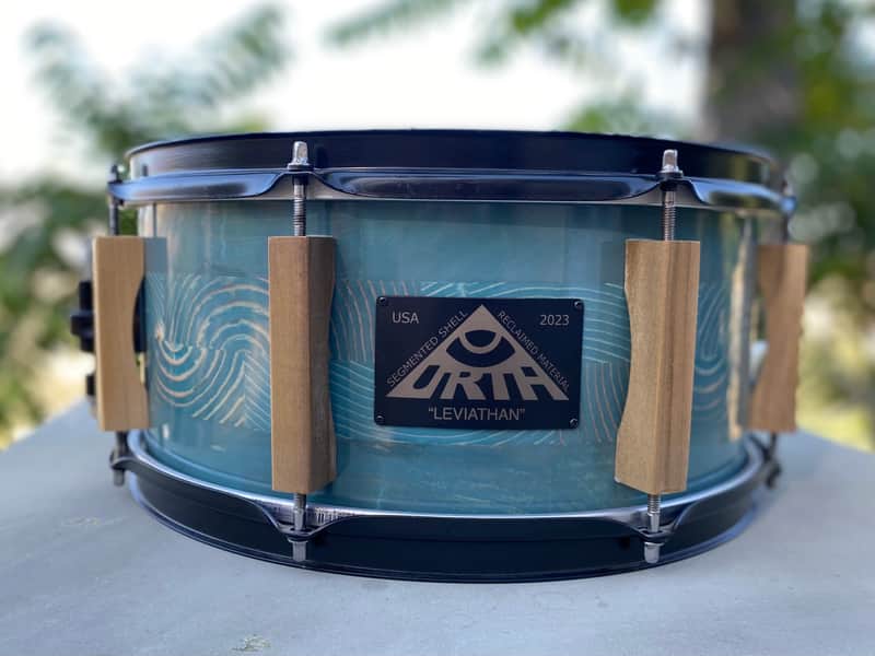 URTH LEVIATHAN Custom Snare 14” x 6 1/2” Poplar Lugs Reclaimed Western pine & Doug Fir Segmented Stave Shell Butcher Block Solid Hard Wood DIY image 1
