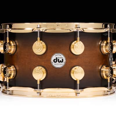 DW Collector's Maple SSC Maple 8x14 Snare Drum - Honey to Ebony SS Burst image 1