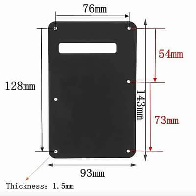 Black Stratocaster Strat Style Guitar Aluminum Back Plate with Pickguard image 4