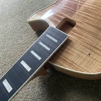 Custom Tiger Maple Top Guitar Mahogany Body and Neck, Rosewood Fingerboard Fretboard Set image 7