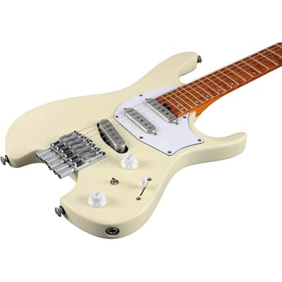 Ibanez Quest ICHI10-VWM Ichika Nito Signature 6-String Headless Solid Body Electric Guitar with Roasted Birdseye Maple Fretboard, Right-Handed, Vintage White Matte image 7