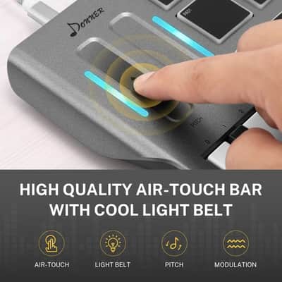 Professional Mini 25 Key USB MIDI Keyboard Controller With 8 Backlit Drum Pads Knobs control slider image 4