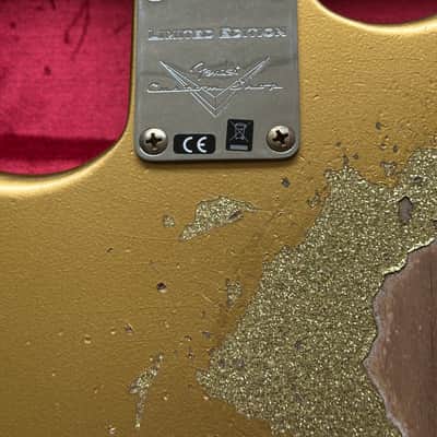 2025 Fender Stratocaster 1964 LTD Fall Event Flamed Neck Gold over Gold Sparkle Heavy Relic image 16