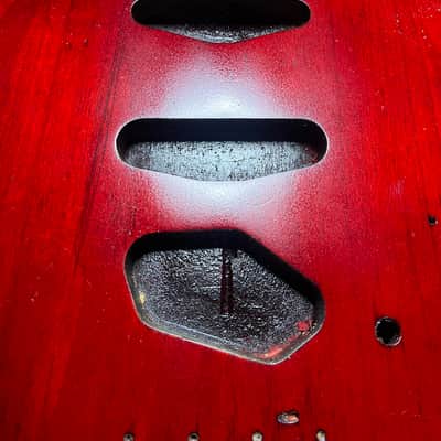 Warmoth Tele Body, Red and Black Chambered image 3