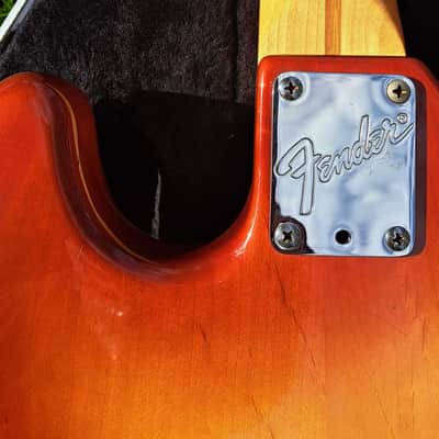 All Original Vintage Fullerton Era 4-bolt 1983 / 1984 Fender American Standard Jazz Bass, Dan Smith, AVRI, Sienna Burst Ash, OHSC image 8