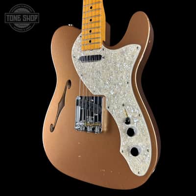 Used 2020 Fender Custom Shop Limited 1968 Thinline Telecaster Firemist Gold Metallic w/case TSU24939 image 3