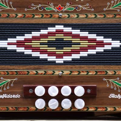 Dino Baffetti 85 LN Eight Bass Series 21-Button Walnut Diatonic Accordion w/Case image 7
