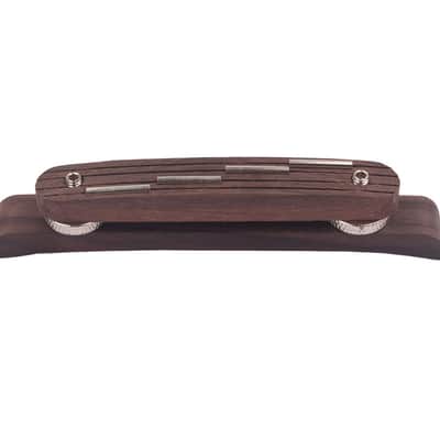 Mandolin Rosewood Archtop Bridge with Nickle Saddles Height Adjustable Compensated Bridge image 2