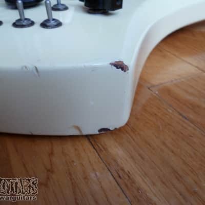 Vintage B.C. Rich Mockingbird Bass Neckthrough MIJ 1985 Aged White image 9