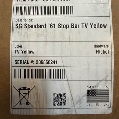 Gibson SG Standard '61 TV Yellow New Unplayed Auth Dlr 7lb3oz #241 image 24