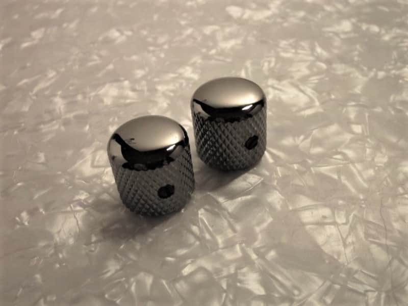 Bass Guitar Metal Dome Knob Chrome 2-pc set for Precision  Bass & Telecaster/Jazz Guitar image 1