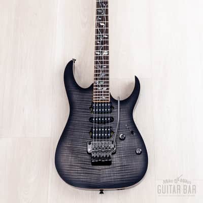 2019 Ibanez J Custom RG8570Z HSH AAA Flame Top Black Rutile w/ Tree of Life Inlay, Case & CoA image 2