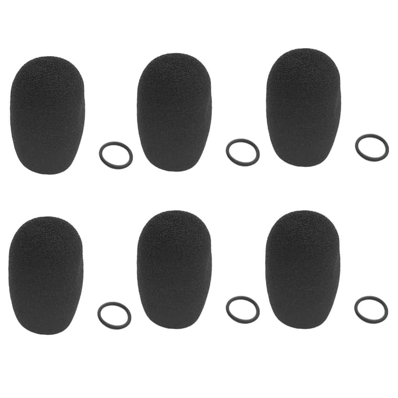 Boom Mic Headset Windscreen Foam Microphone Cover Long Small Medium Large Windsocks Headphone Windshield Shield For David Clark Aviation Headset Mic (6Pack) image 1