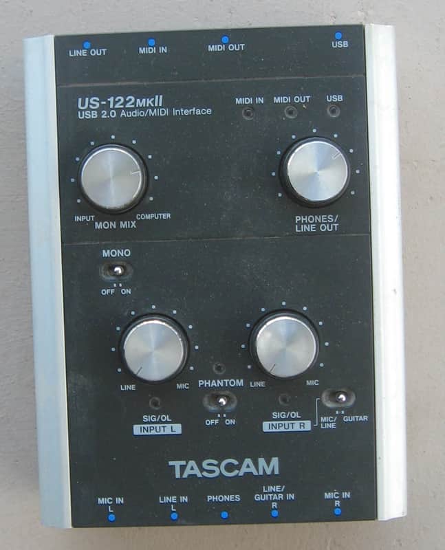 TASCAM US-122MKII Audio/Midi Interface 2012 - Black/Silver image 1