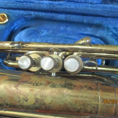 Bach 1106 brand Marching Baritone Horn with case and mouthpiece, Made in USA image 8