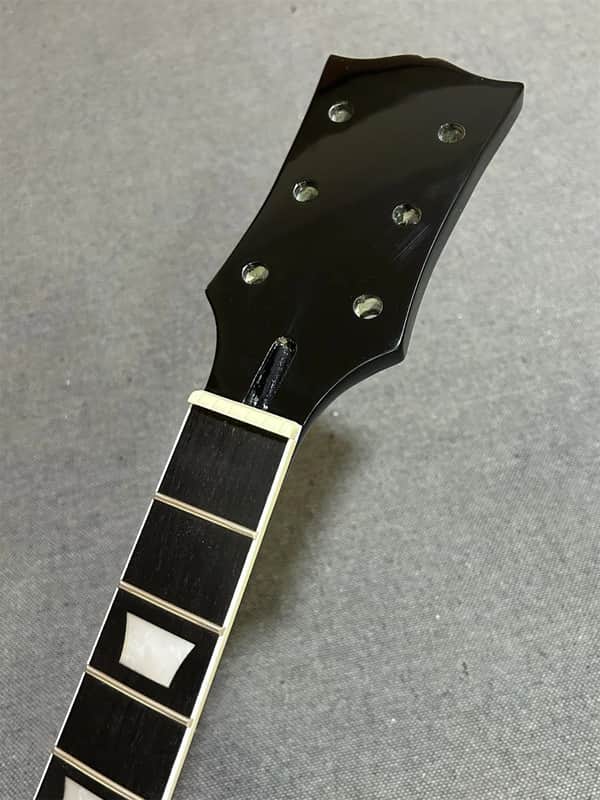 24.75 inch short scale maple electric guitar neck 22 fret black rosewood inlay image 1