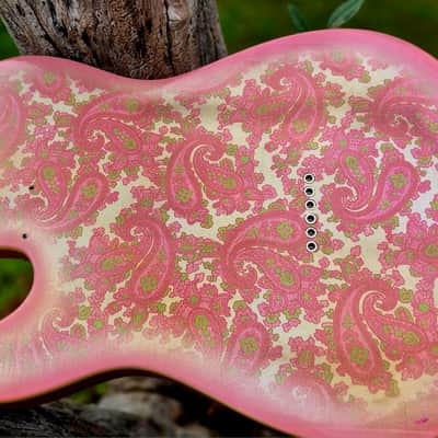 Pink Paisley Tele Body, Aged, Nitro , Alder, Binding image 2