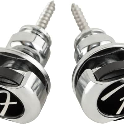 Genuine Fender Infinity F Logo Strat/Tele Guitar Strap Locks Straplocks - CHROME image 3