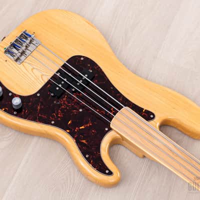 1970s Fernandes Burny Bass FPB-70FL Fretless Maple Board Vintage P Bass, 1 1/2" Nut, Japan image 8