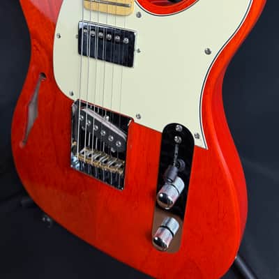 G&L Tribute ASAT Classic Bluesboy Semi-Hollow Electric Guitar Clear Orange Finish image 7