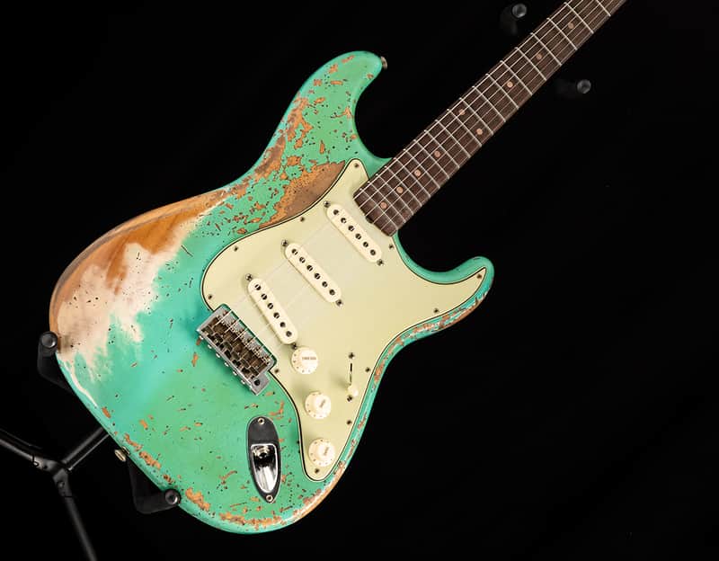Fender Custom Shop 1960 Dual Mag II Stratocaster Super Heavy Relic Aged Seafoam Green LTD image 1