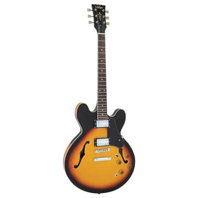 Vintage Guitars VSA500 ReIssued Semi-Hollow Electric Guitar - Sunburst image 3