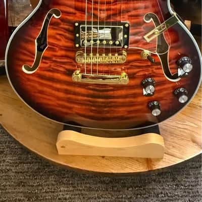 Grote LPF-001 Semi-Hollow Body Electric Guitar - Coils Splitting (Flamed Vintage Sunburst) image 2