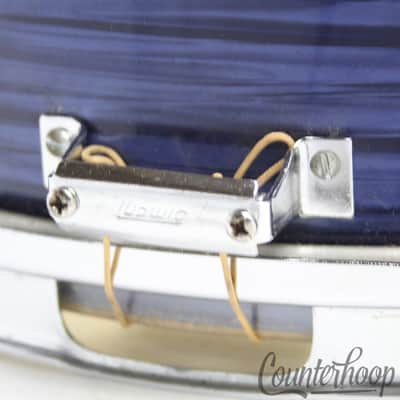 *Premier Olympic 14x5.5" Blue Silk Snare Drum 8Lug Vintage 60s 3Ply Birch Chrome image 6