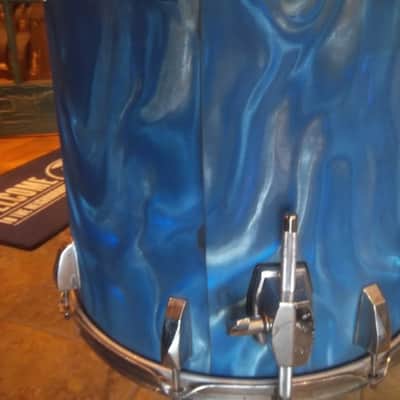 Modern Drum Shop New York City Custom Designed 4 Piece Drum Set Blue Swirl image 8