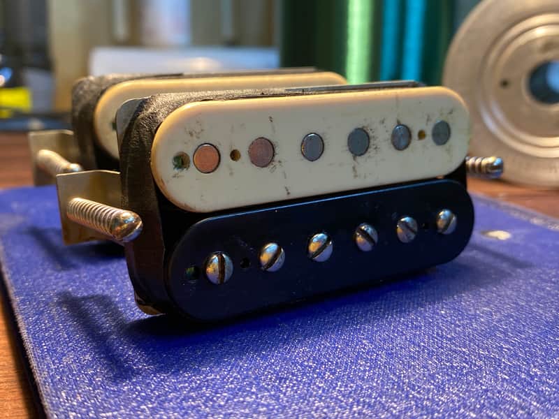 General Vintage Tone  1958 - 1959 PAF Humbucker set for Les Paul holy grail NOS Old greens  Zebra image 1